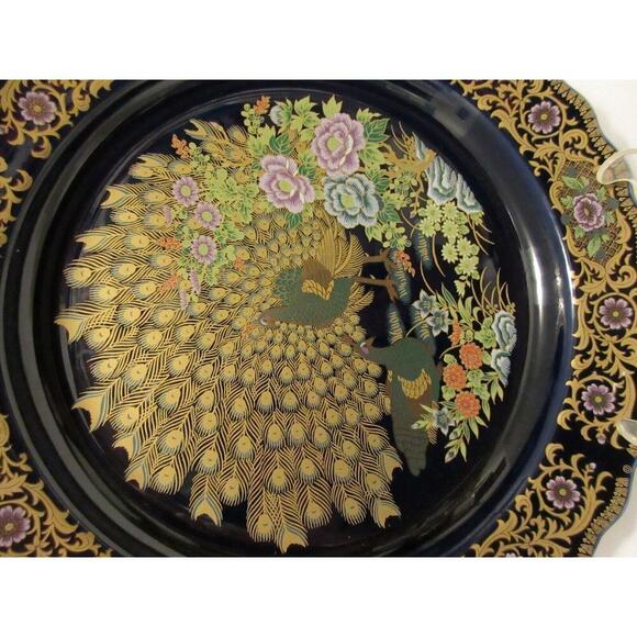 Utsuwa-No-Yakata Japanese Porcelain Charger Japan Art of Tableware Blue Peacock - Picture 7 of 12